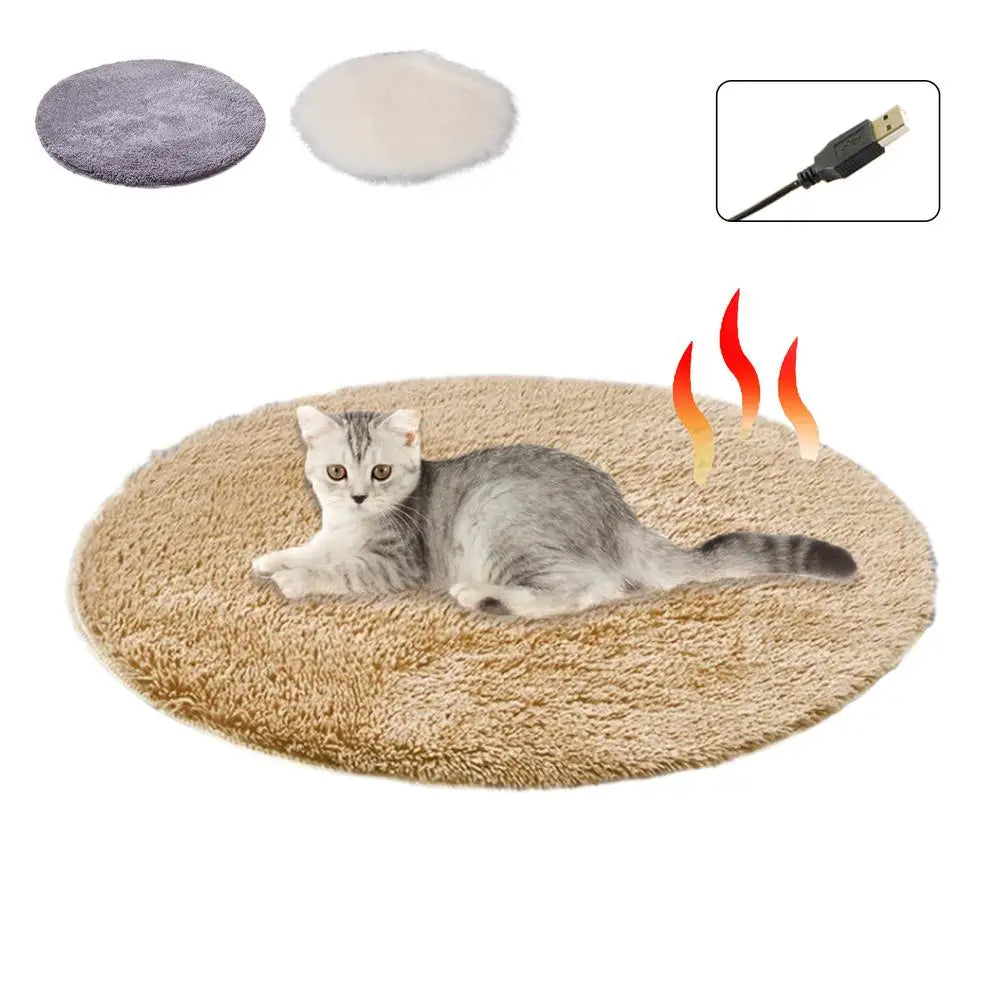 Tapis chauffant électrique pour animaux de compagnie, couverture d'hiver pour chien et chat, lit chauffant électrique, tapis en peluche, chargeur USB, couverture de couchage pour voyage panier chien