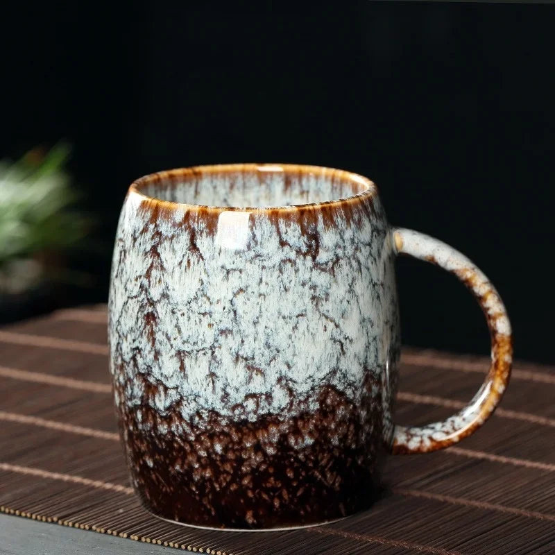 Tasse Créative en Céramique Émaillée 400 ml – Changement de Couleur Rétro