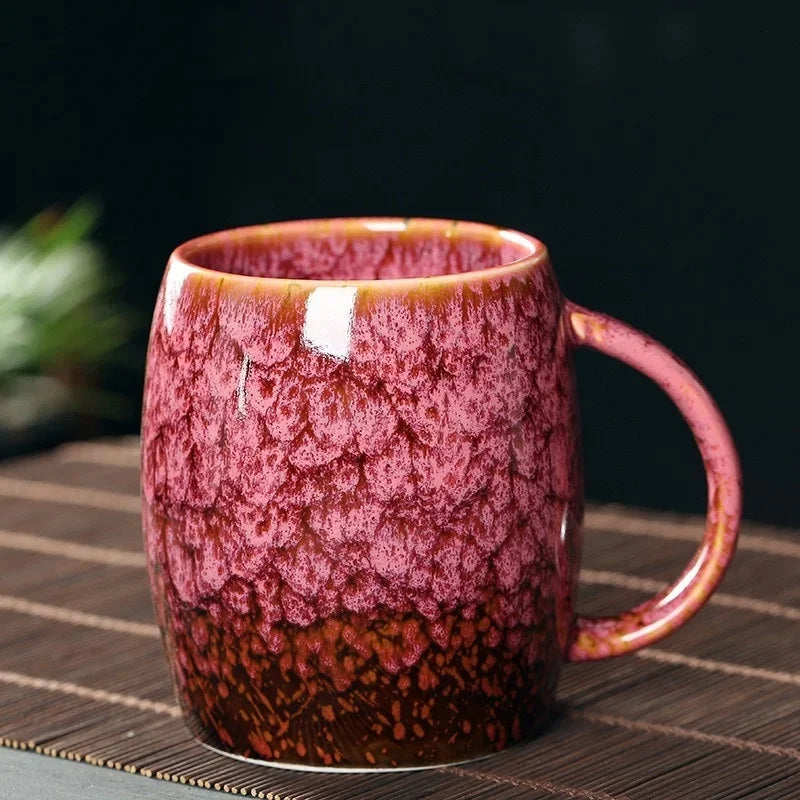 Tasse Créative en Céramique Émaillée 400 ml – Changement de Couleur Rétro