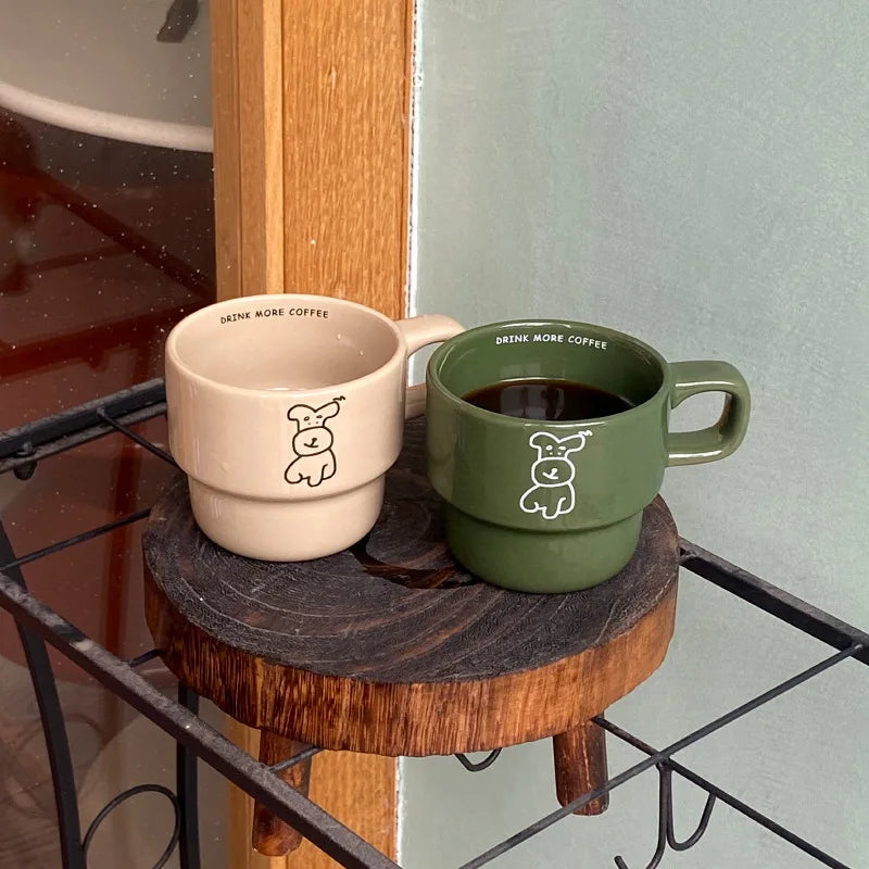 Tasse Cartoon Chien en Céramique – Cadeau Original pour Café & Thé