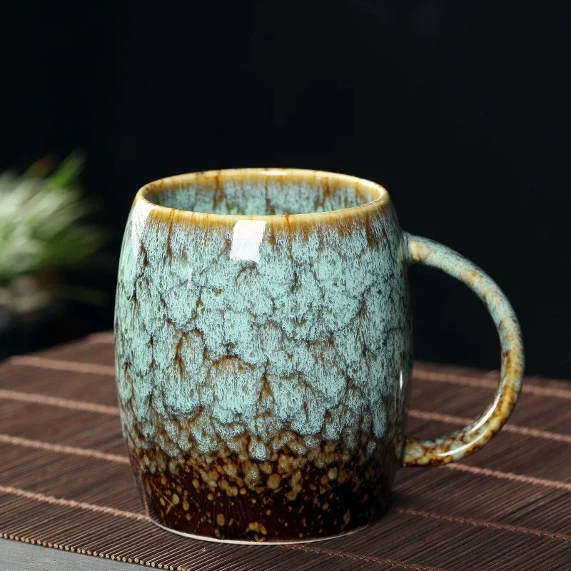 Tasse Créative en Céramique Émaillée 400 ml – Changement de Couleur Rétro