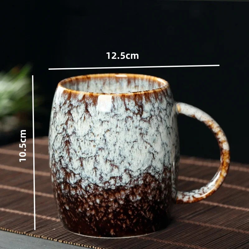Tasse Créative en Céramique Émaillée 400 ml – Changement de Couleur Rétro