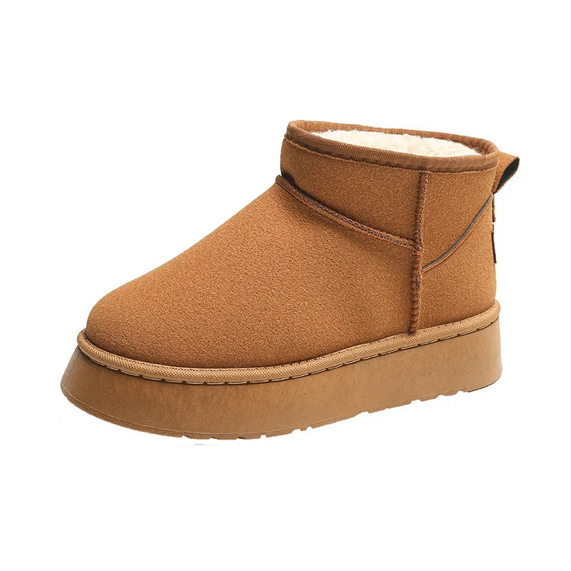 Maison pantoufle plate-forme botte de neige nuage femmes tongs hiver chaud en peluche intérieur maison chaussures floue femme fourrure salon