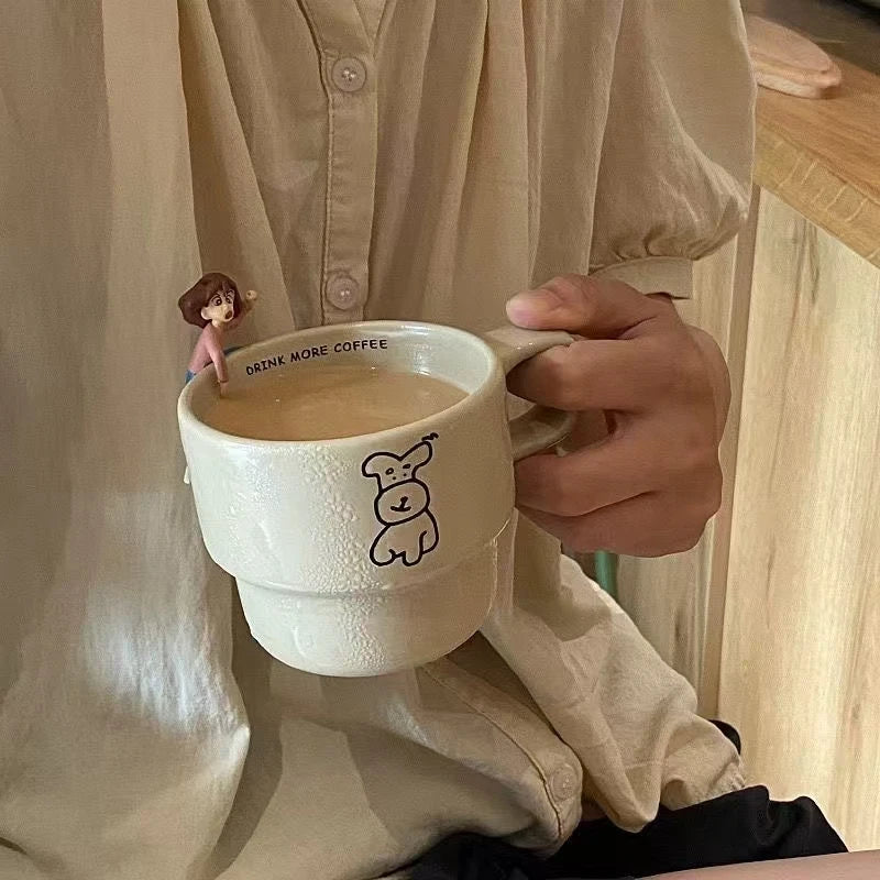 Tasse Cartoon Chien en Céramique – Cadeau Original pour Café & Thé