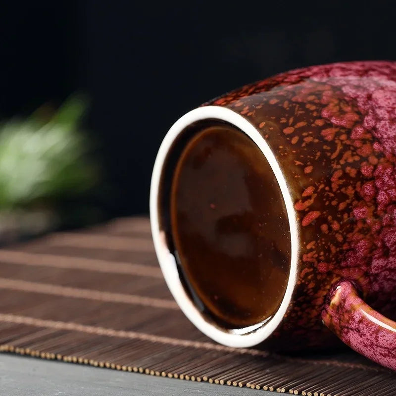 Tasse Créative en Céramique Émaillée 400 ml – Changement de Couleur Rétro