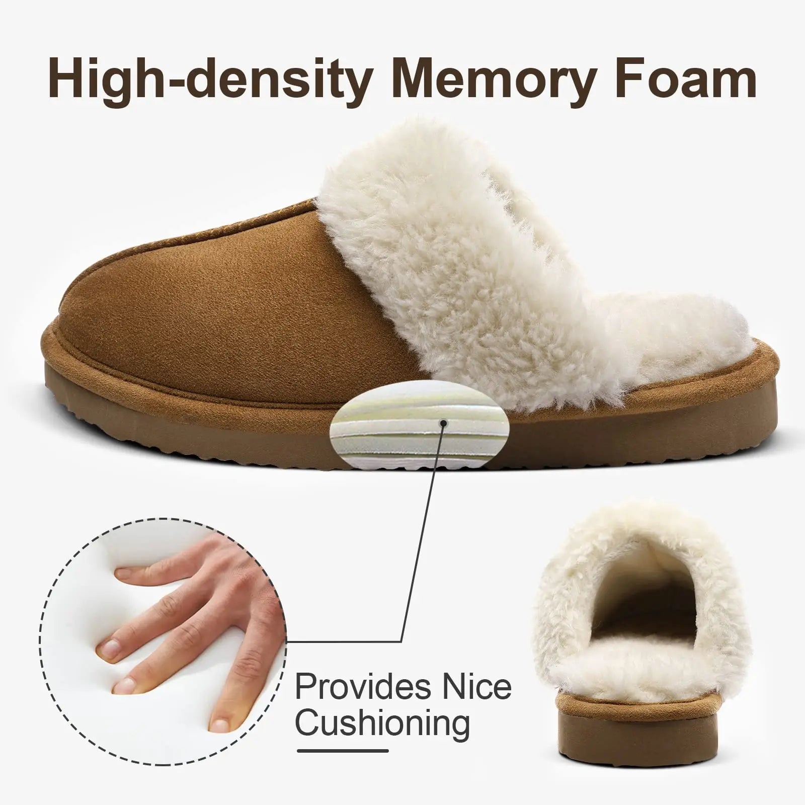 Pantoufles en Coton – Confort Ultra Doux, Mousse à Mémoire de forme