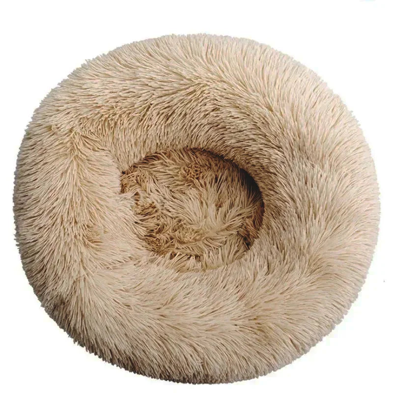 Lit rond en peluche super doux pour animaux de compagnie, lit pour grand chien, maison pour chat, long, moyen, sommeil chaud, hiver, 40-90cm