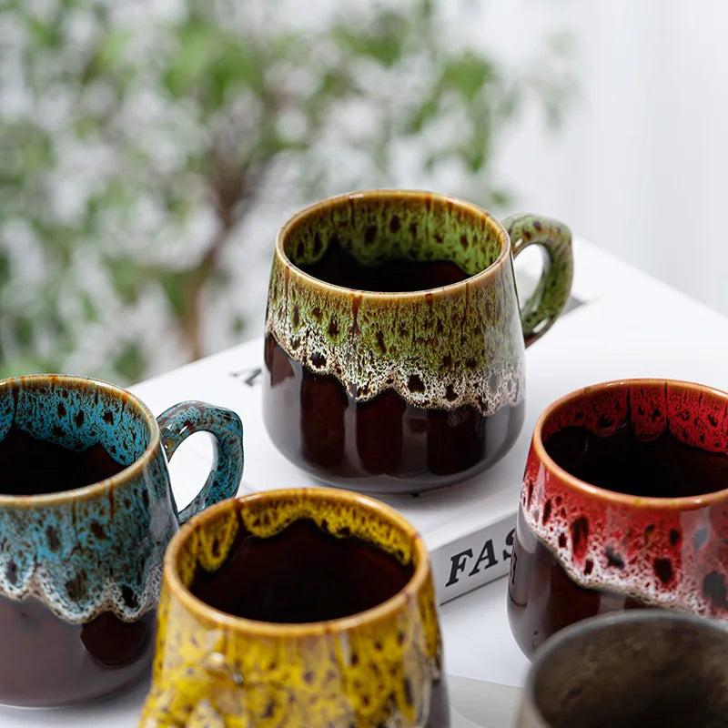 Tasse Rétro en Argile 350ml – Style Créatif pour Café ou Thé