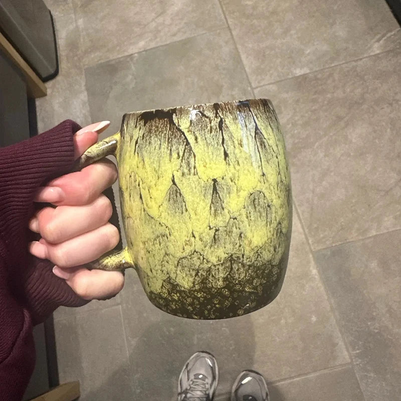 Tasse Créative en Céramique Émaillée 400 ml – Changement de Couleur Rétro