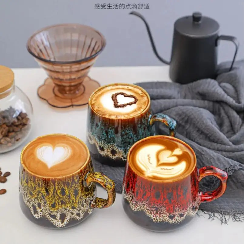 Tasse Rétro en Argile 350ml – Style Créatif pour Café ou Thé