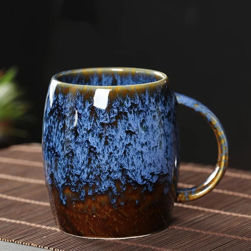 Tasse Créative en Céramique Émaillée 400 ml – Changement de Couleur Rétro