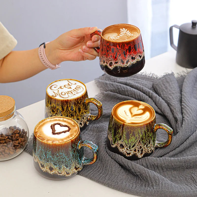 Tasse Rétro en Argile 350ml – Style Créatif pour Café ou Thé