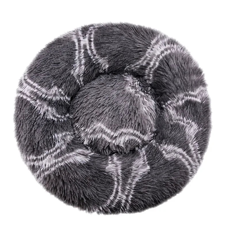 Lit rond en peluche super doux pour animaux de compagnie, lit pour grand chien, maison pour chat, long, moyen, sommeil chaud, hiver, 40-90cm
