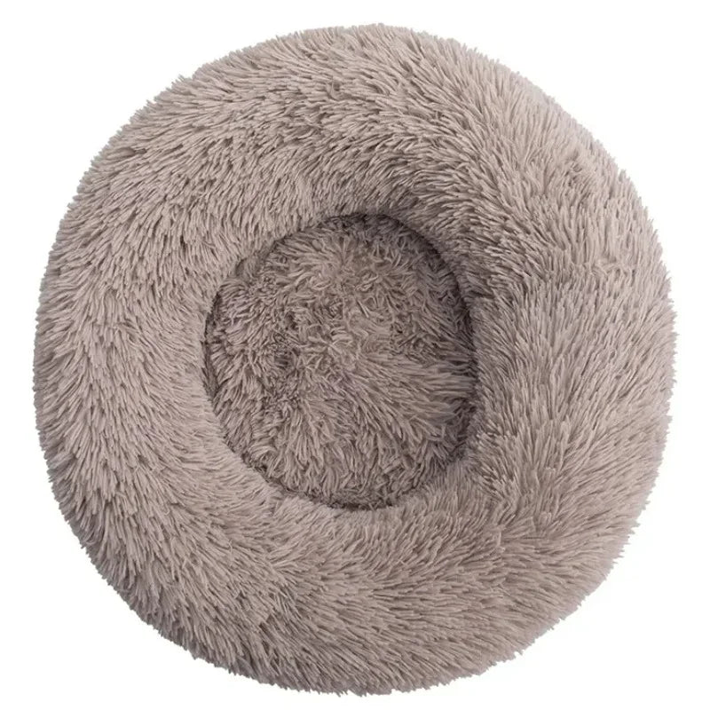 Lit rond en peluche super doux pour animaux de compagnie, lit pour grand chien, maison pour chat, long, moyen, sommeil chaud, hiver, 40-90cm