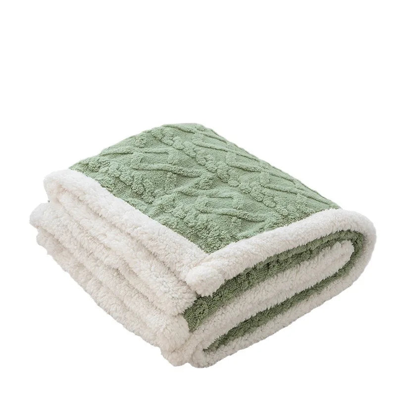 Couette rembourrée en peluche épaisse, couverture chaude, couette en velours, couvre-lit sur le lit, couverture de lit double, point, hiver
