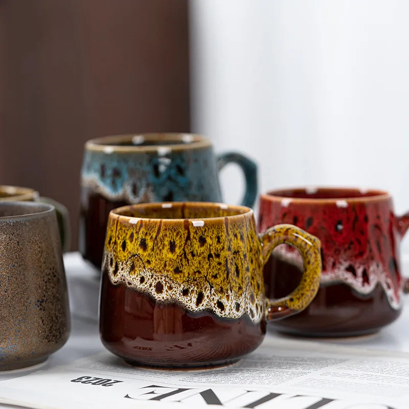 Tasse Rétro en Argile 350ml – Style Créatif pour Café ou Thé